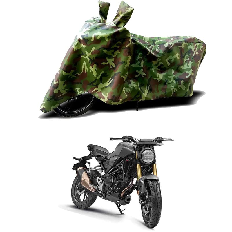 Image of 100% Water Resistant Full Bike Scooty Two Wheeler Body Cover Compatible for Honda CB300R STD /UV-Rays /Heat Protection /Birds Dropping /Scratchproof /Dust Proof /Waterproof /All Varient[Green MJ]
