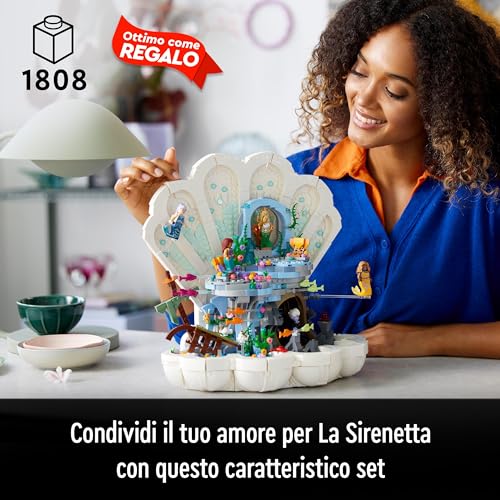 Disney Princess La Conchiglia Reale della Sirenetta, Regalo per Donna e Uomo Adulti, Ragazze e Ragazzi, Set Film 2023 con Figure di Ariel, Ursula, Sebastian e Flounder, Decorazione per Casa 43225 - Lego - Immagine 2