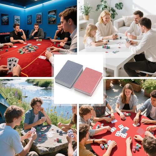 2 Deck Pokerkarten Plastik Rot und Blau Poker Cards Wasserfeste Spielkarten Plastic Playing Cards Poker Karten Kunststoff mit 2 Echzeichen für Blackjack Bridge Canasta Durak Rummy Kartenspiel – Bild 8