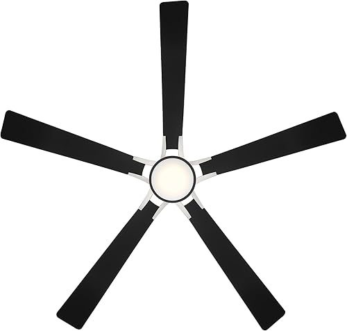 Miniatura 7 de Ventilador de techo giratorio para interiores y exteriores de 5 aspas de 65 pulgadas en níquel cepillado negro mate con kit de luz LED seleccionable