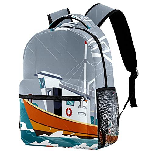 Sac à dos ordinateur portable au style marin multicolore pour le lycée et les loisirs