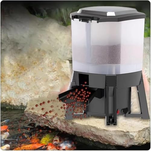 Xiraivke ソーラー魚自動給餌器 ディスプレイ付き 屋内外対応 餌の時間設定可能 水槽・池用 オートフィーダー 太陽光充電式 金魚・熱帯魚対応 簡単操作 省エネモデル