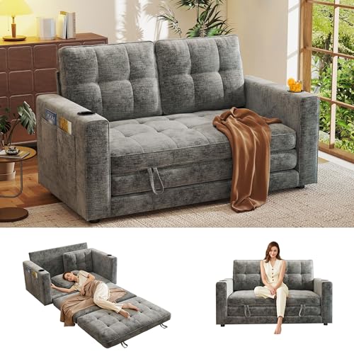 55' Convertible Folding Sofa Bed, Pull Out Couch Love...