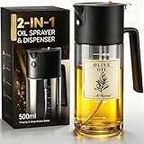 Costop Pulverizador profesional de aceite de vidrio de 500 ml, sin BPA