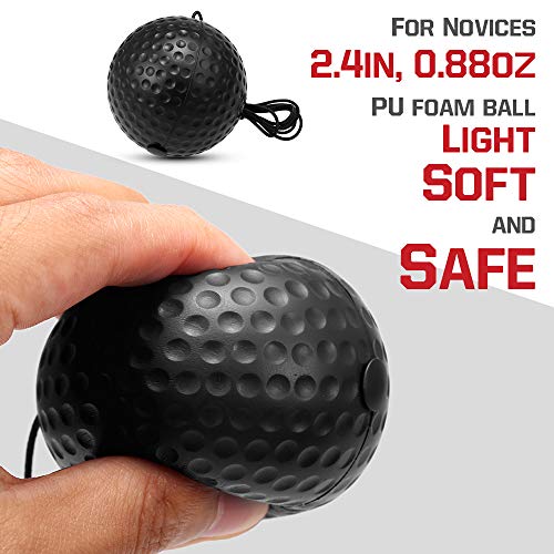 Bola de boxe, Andoer Conjunto de bolas de reflexo de boxe 2 níveis de bolas de treino de soco com fa