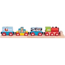 Bigjigs Rail Wooden Goods Train, Heritage Railway Engine & Wagons