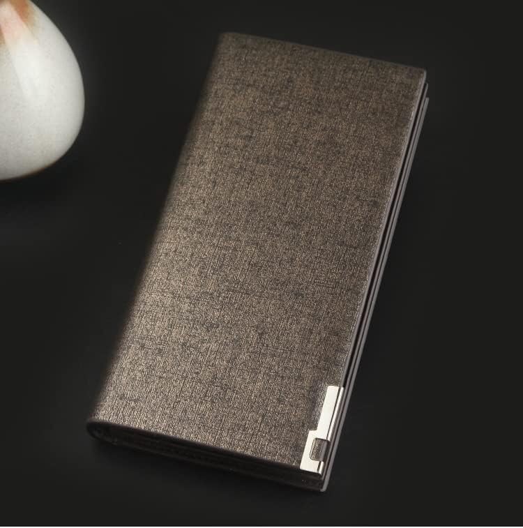 Men's Wallets Men Long Purse Gold Clutch Bag Male Clutch PU Leather Wallet Men Business Wallet Coin (A,One size)2