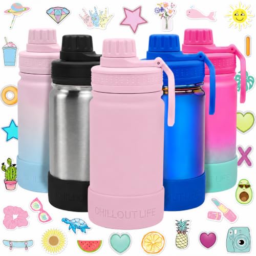 CHILLOUT LIFE 12oz Kids Insulated Stainless Steel Water Bottle w/Spout Lid