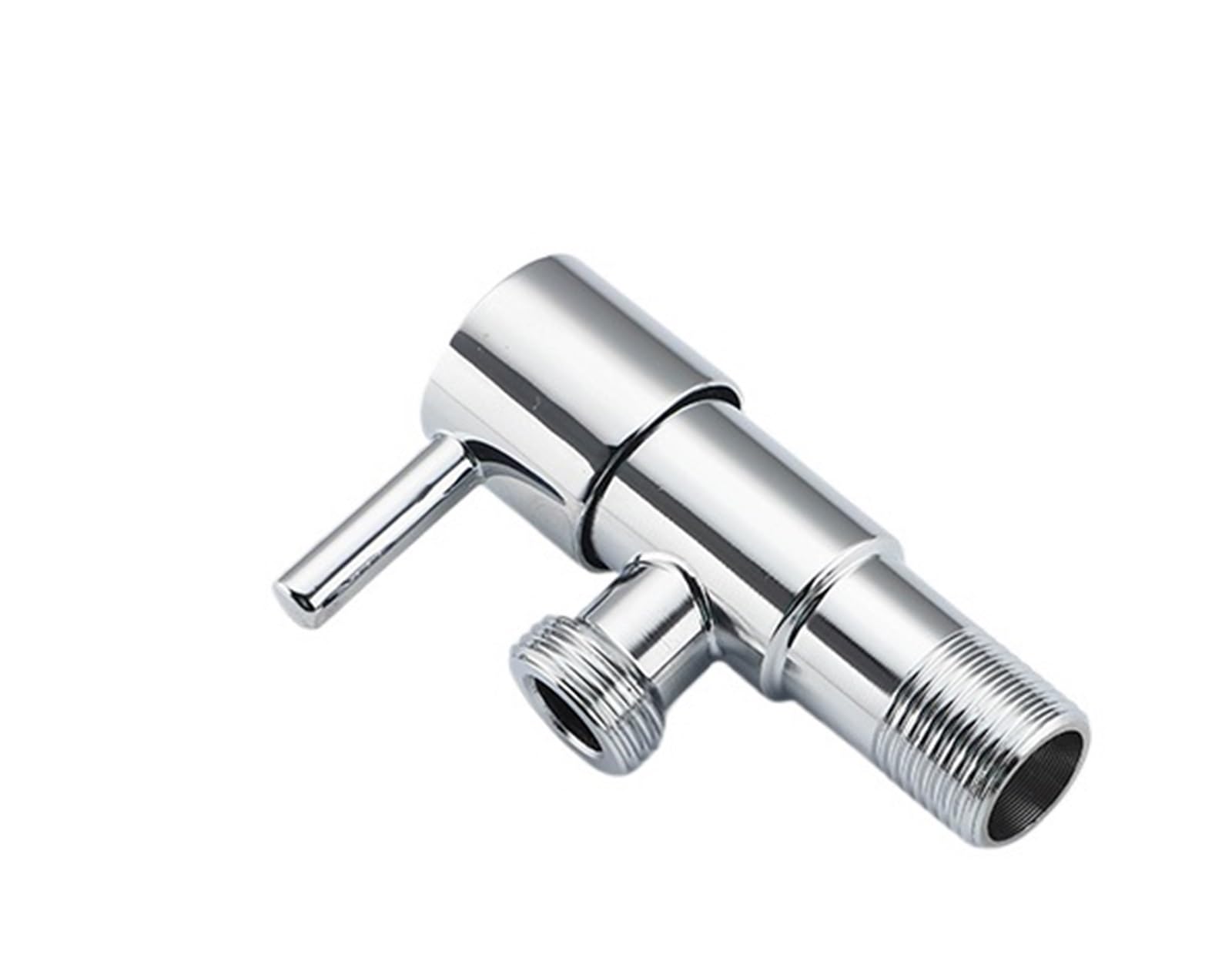 Grifo de válvula agua fría individual, ángulo acero inoxidable anticorrosión, flujo fácil, 2 uds para bafieras y duchas(Silver)