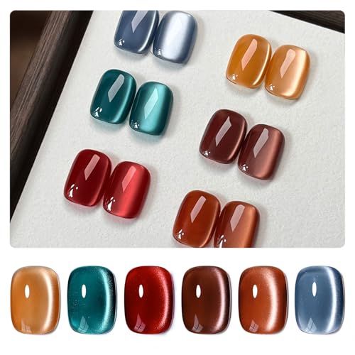 GAOY Silk Glitter Cat Eye Gel Polish Set (6 Colors)