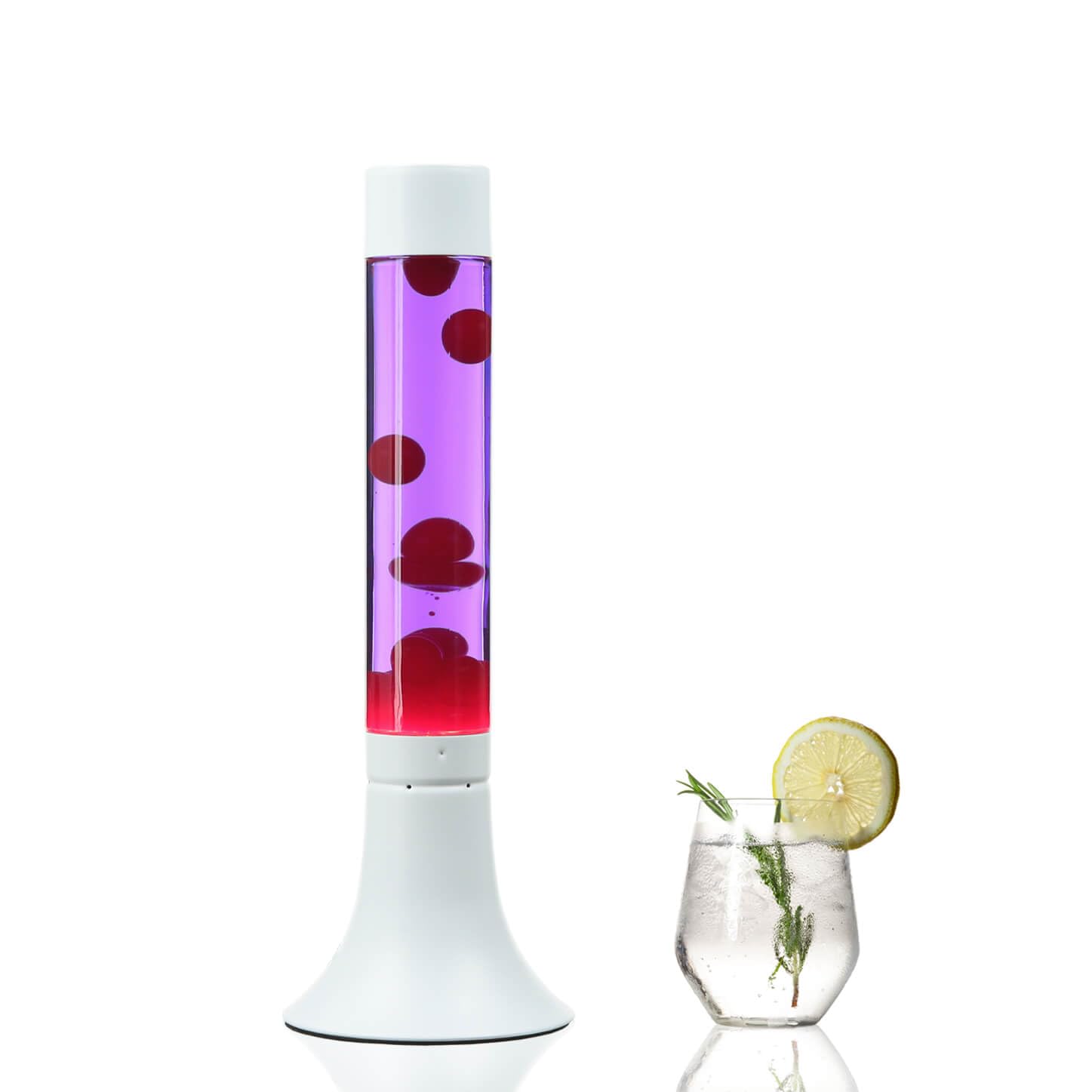 Lampada Lava Alluminio Vetro Bianco Viola Rosso Sala feste 37,5 cm G9 inclusa lampadina Magma luce d'atmosfera Lampada da tavolo retrò YVONNE