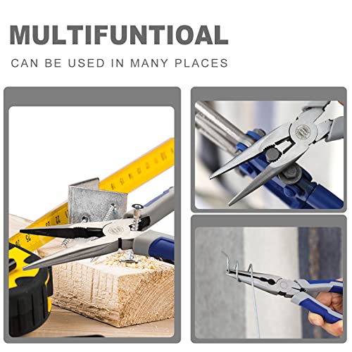 R Rur Premium 8In Needle Nose Pliers With Side Cutter, Hard Carbon Steel Jaws, Paper Clamp Precision, Long Needle Nose Pliers For Electronics #TOP4