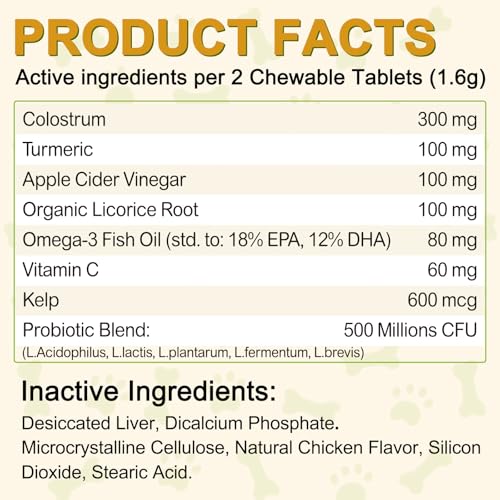 Allergie Tabletten für Hunde, 180Pcs Alergia Ayuda para Perros, gegen Allergien & Juckreiz und zur Stärkung des Immunsystems, lindert saisonale Allergien