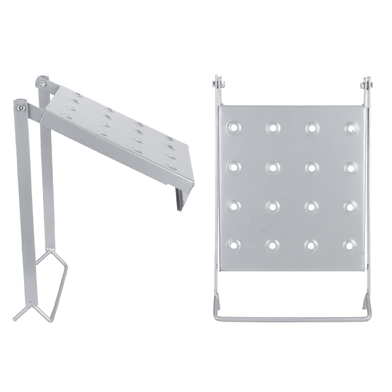 Supporto per piattaforma di lavoro mobile antiscivolo in acciaio zincato rotondo per carichi pesanti, 35x26,5x38 cm, carico di 150 kg per operai edili, imbianchini, elettricisti