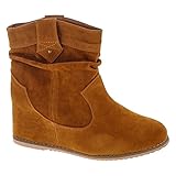 Bonnibel Dexel-1 Women's Slouchy Ankle Boots with Hidden Heels,Tan,7