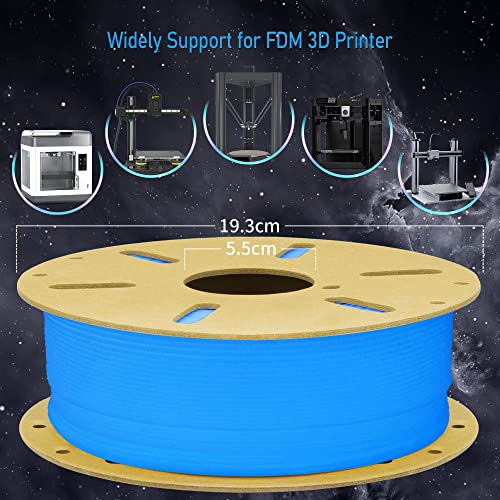 Image of TTYT3D Glowing in Dark Blue PLA 3D Printer Filament, 1.75mm 1Kg 2.2lbs 3D Printing Material, Widely Fit for 3D Printers, Glow in Dark Blue PLA