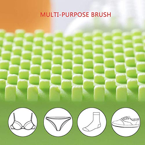 Image of Silicone Laundry Brush Potted Washing Brush Multi-Functional Cleaning Brush, Clothes Underwear Shoes Cleaning Tool, Plastic Soft Cleaning Tool, Household Cloth Washing Brush,Green (Pack of 1)