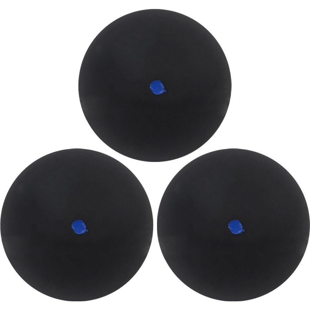 Squash Balls, 3pcs Professional Rubber Squash Ball for Squash Racket Single Red Blue Yellow Dot Fast Speed Ball for Beginner