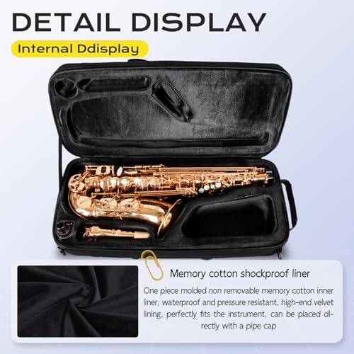 Omebaige Sax Cases, Lightweight Alto Sax Case for Eb Alto Saxophone; (IF-ALTOSAX-SQUARE03)