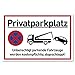 Produktbild Privatparkplatz Schild Parken Verboten (30x20 cm Kunststoff) - Fahrzeuge Werden kostenpflichtig abgeschleppt - Klares Zeichen für Parkverbot - Parkplatz Schilder Privatgrundstück