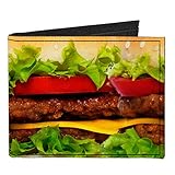 Buckle-Down Men's Standard Canvas Bifold Wallet Cheeseburger, 4.0' x 3.5'