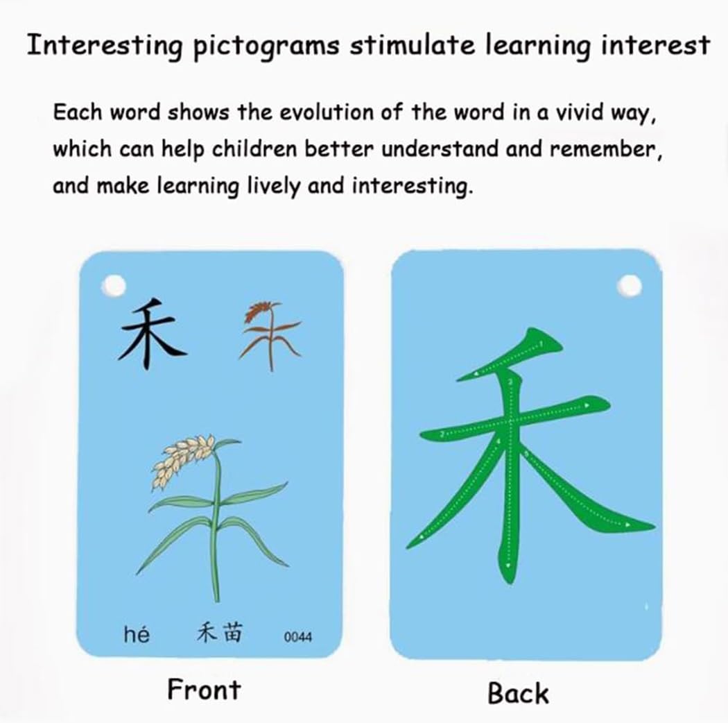 Cartes mémoire multifonctions chinoises for apprendre le chinois mandarin. Jeu de cartes mémoire for apprendre les caractères chinois et les hiéroglyphes for les débutants.(1000 words)