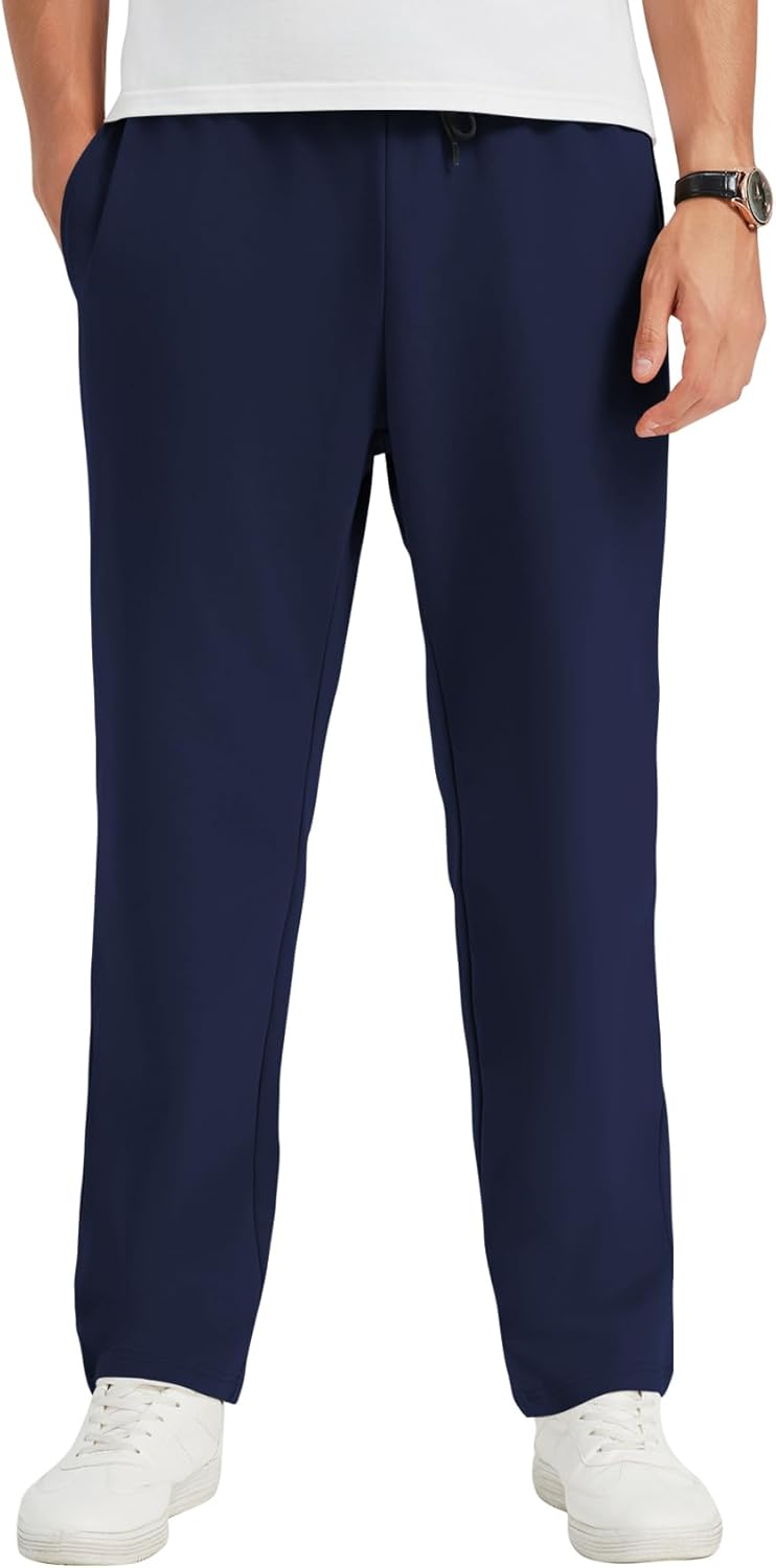 Idtswch 30/32/34/36/38/40 Long Inseam Mens Tall Sweatpants Open Bottom Joggers Athletic Yoga Pants with Pockets