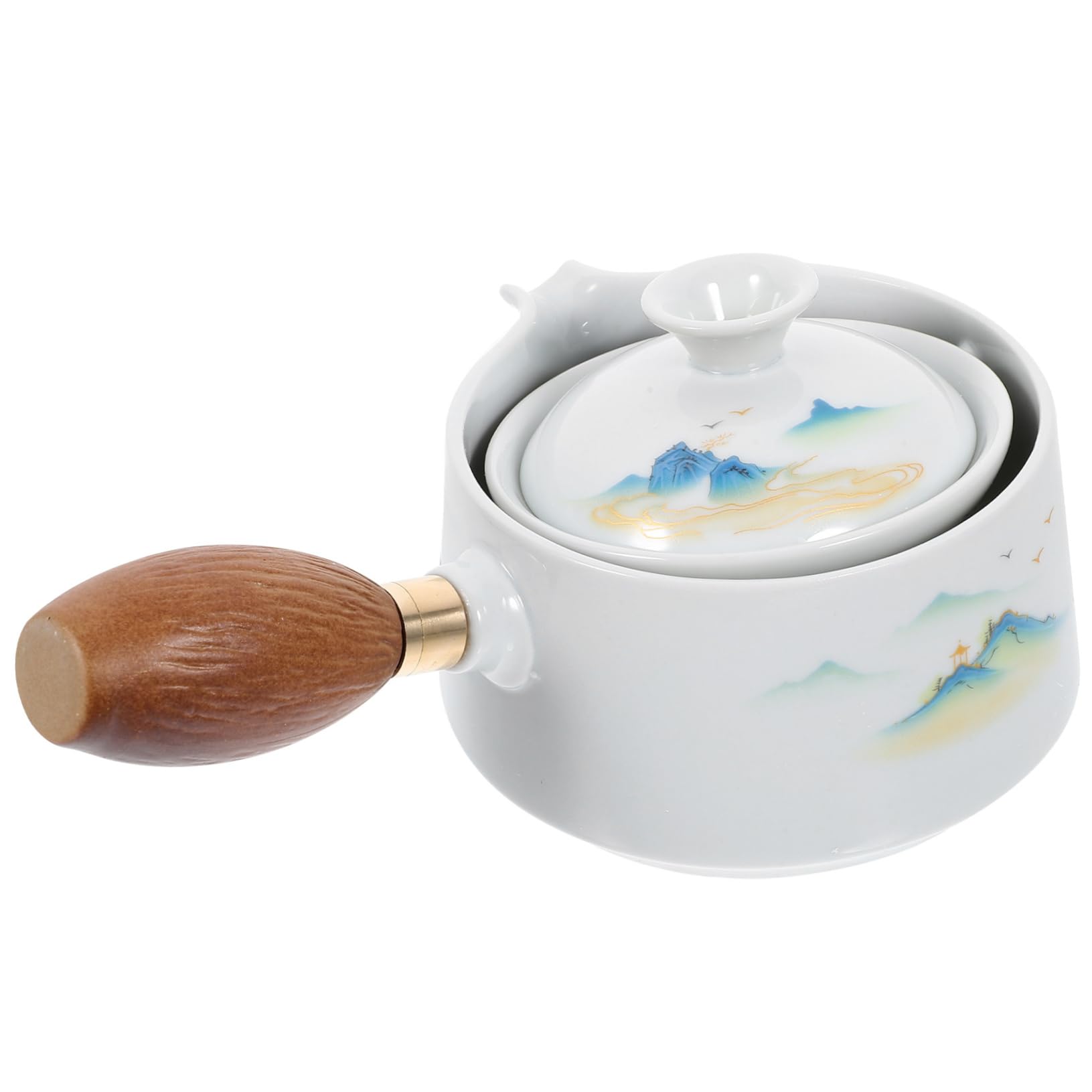 Cabilock 2piezas Tetera De Cerámica Asa Lateral Para Infusión De Té Suelto Diseño Único y Duradero Para Uso Oficina y Hogar