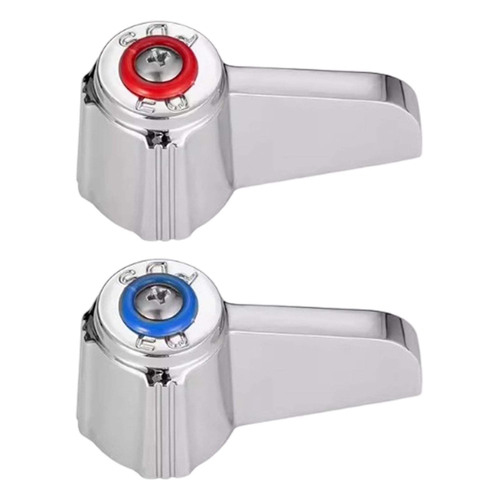 Msioytog 2Pcs Universals Faucet Lever Handles with 0.43 Hole Zincs Alloy Kitchen Cold and Hot Faucet Lever Handles Enduring Laundry
