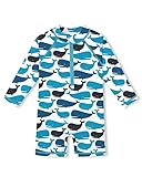 BesserBay Babyzwemshirt, uv-bescherming, kleding met lange mouwen, badpak, zonnebescherming, zwemkleding, uv-bescherming, baby Rash Guard UPF 50+, 0-36 maanden, Walvis & Blauw, 6-12 Maanden