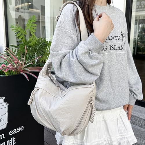 Crescent Crossbody Bags for Women Nylon Slouchy Sling Hobo Bag,Spacious Dumpling Handbag Cross Body Purses for Work Shopping3