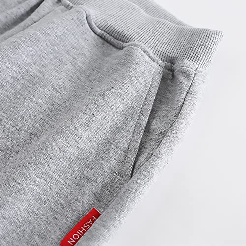 Boys Girls Joggers Athletic Sweatpants Solid Color Pants with Pockets, 2 Pieces3