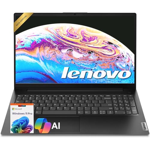 Image of Lenovo 2026 New V15 Laptop for Student & Business • 15.6 inch FHD Dispaly • Intel 4-Core • 8GBRAM • 256GBSSD • Privacy Shutter • Dolby Audio • Copilot AI • Win 11 Pro with Office 365 for The Web