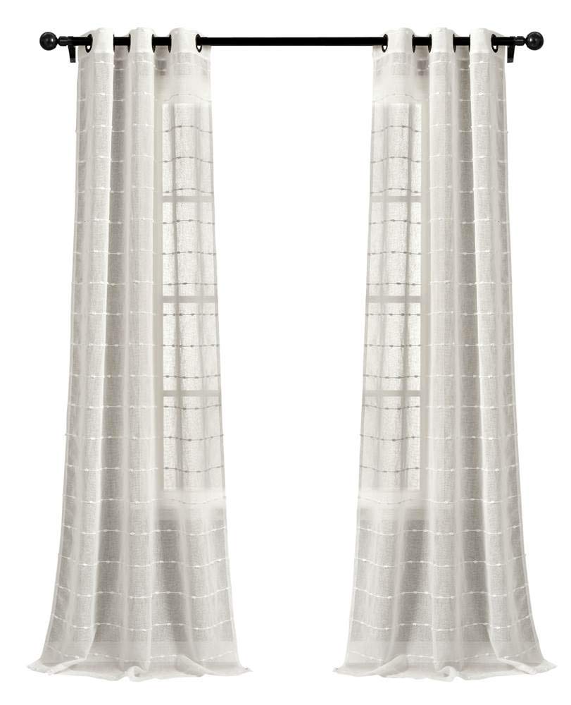 Lush Decor シアーカーテン Amazon.com: Lush Decor Farmhouse Textured Grommet Sheer Window