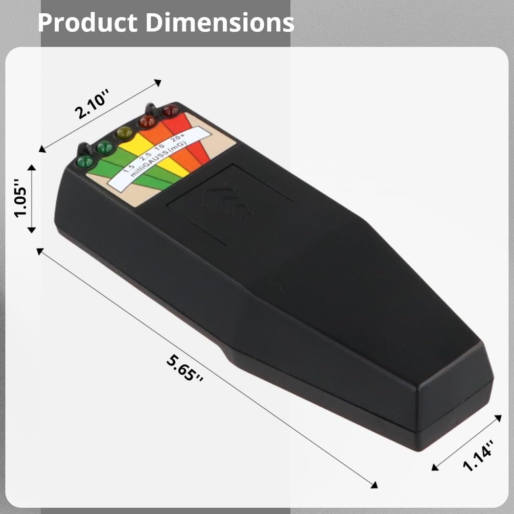 Détecteur EMF 5 LEDs - Pour Chasse Aux Fantômes, Mesure De Champs électromagnétiques 0-20+ MG - Portable, Pile 9V (non Fournie) - 6