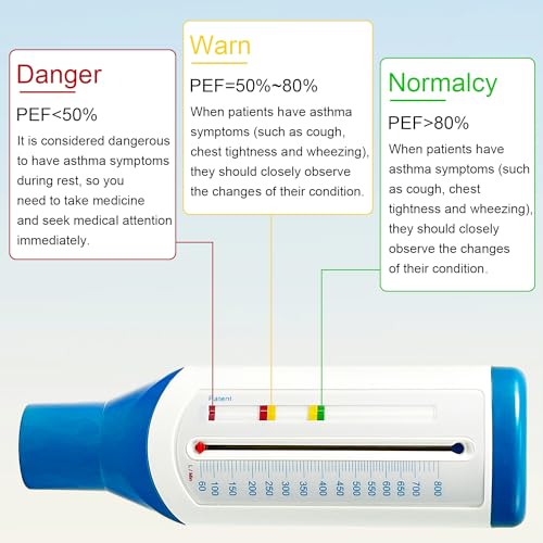 Lungentrainer Und Leistungsmonitor für Die Lunge, HäUslicher Lungengesundheitsmonitor, Tragbarer Peak-Flow-Messer, PräZise Messungen, Kleiner Peak-Flow-Messer