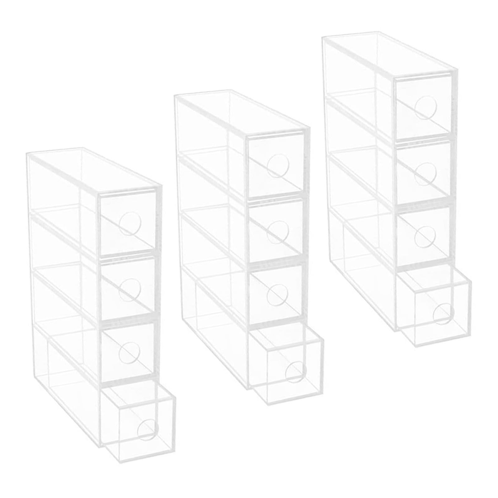 DOITOOL 3 Stück Durchsichtiger Brillen Organizer aus Acryl mit 4 Schubladen