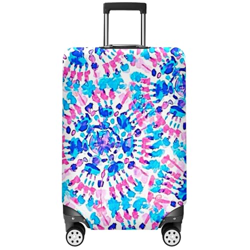 Travel Luggage Cover Suitcase Protector Scratch-Resistant Fit Not Included Suitcase Tie Dye Prints M-22-24in