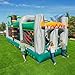 HeroKiddo 20’x 8’x 9’ T-Rex Dinosaur Theme Inflatable Obstacle Course, 100% Commercial Grade PVC, Includes Blower, Backyard Wet/Dry Fun for Kids and Adults, Large Mesh Windows for Easy Supervision