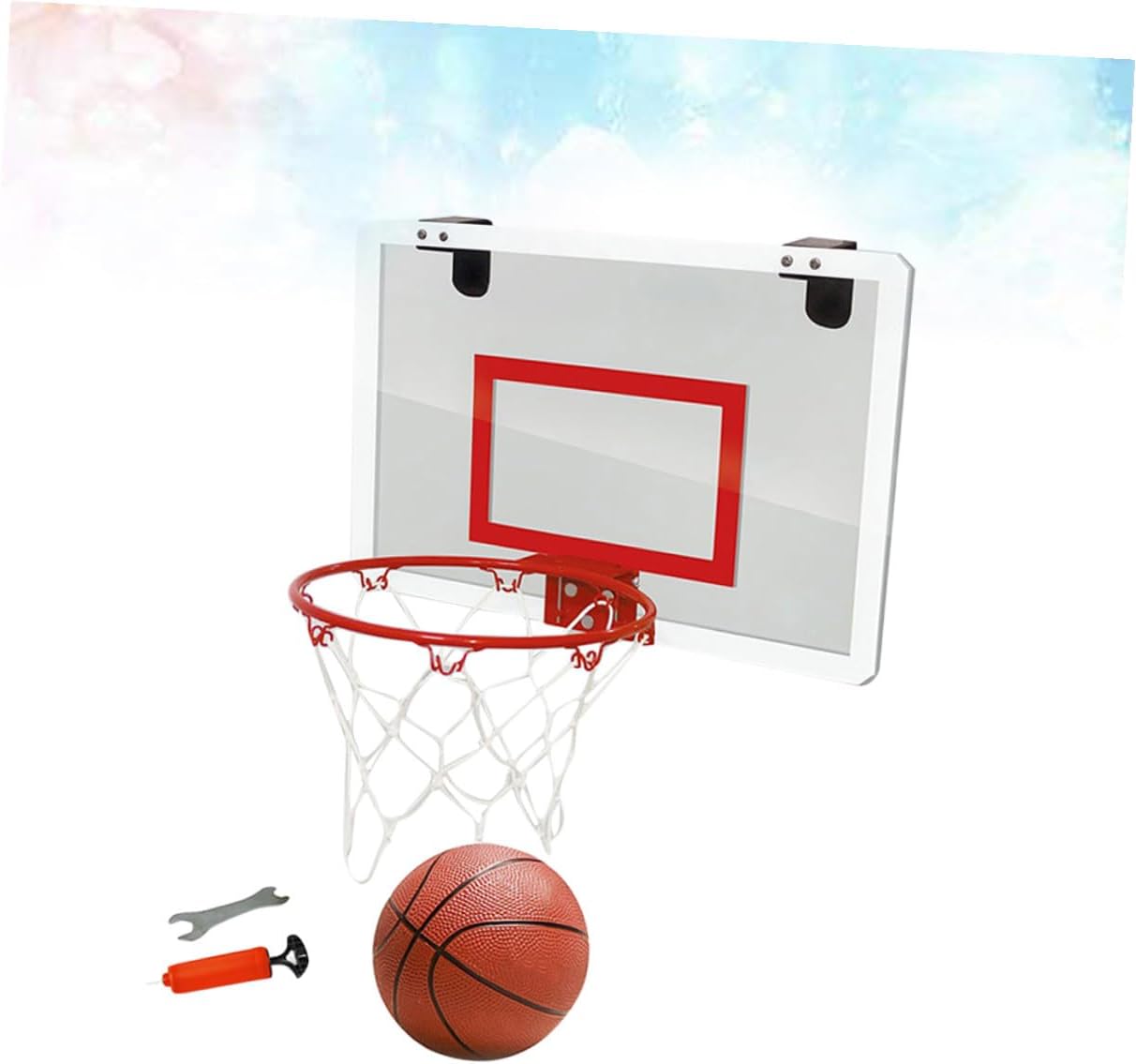 Yardwe 1Pc Door Hanging Mini Basketball Board Transparent Design Easy Installation for Indoor Use for Home and Office Material Fun Basketball Game for All Ages