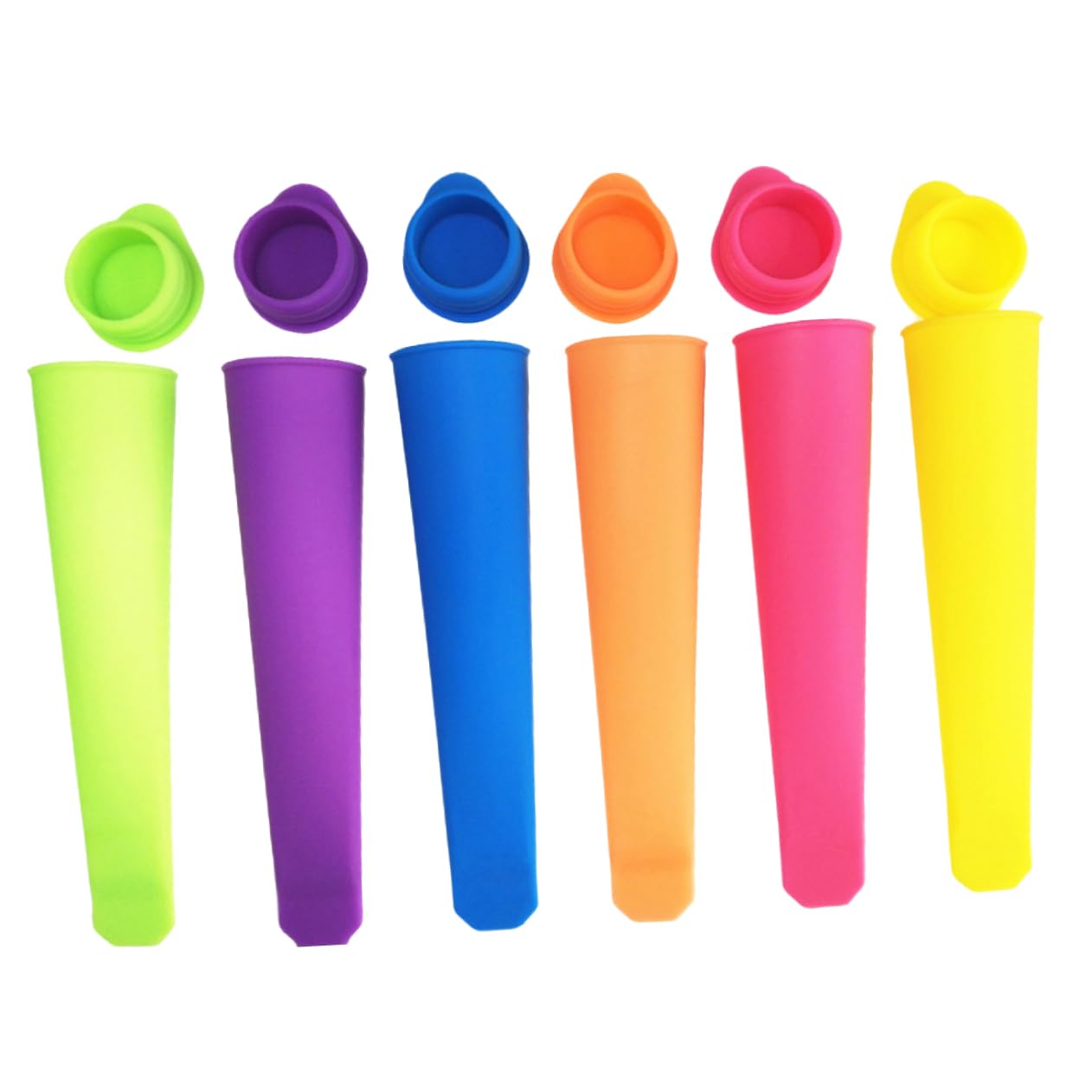 BRIGHTFUFU 10pcs Mixed Color Silicone Popsicle Maker Easy Release Ice Cream Mold for DIY Popsicles Reusable Ice Mold for Adults for Summer Treats
