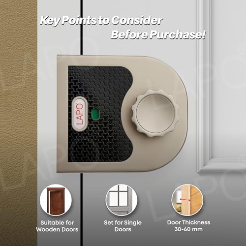 Image of LAPO Plum Lock, Vertibolt Ultra XL+, Deadbolt for Main Door, Left /Right-Handed Door, Inside Opening Door Lock with Reversible Lever Knob, Works with Single & Double Door, 3 Keys,Matt Finish