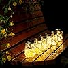Wasserdicht Solarlicht Glas Rostfreier Stahl Mason Jar Solarlampen Draußen Gartendekoration Party Veranstaltungen Hochzeit Urlaub (Warmweiß 4 Stück)