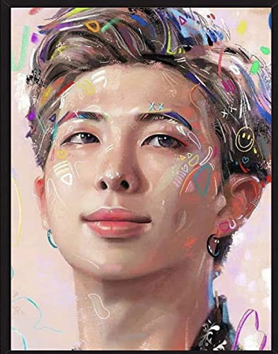 防弹少年团 ダイヤモンドアートツール 5D Diyのダイヤモンド塗装キット ダイアモンドビーズ絵画 刺繍キット 5Dダイヤモンド塗装キット クロスステッチキット 絵画キット 塗装ツール DIY・手作り絵画手芸キット 5D モザイクアート ダイヤモンド塗装 全面貼り付けタイプ 萌え 誕生日 グッズ (アールエム,RM, 40x50cm)