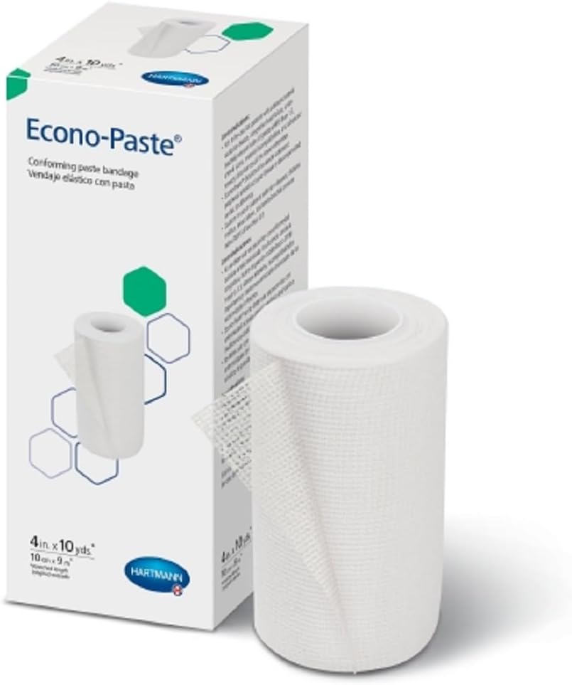Hartmann 47400000 Econo-Paste Conforming Zinc-Oxide Paste Bandage, Latex-Free, 4" Width, 10 yd. Length (Pack of 12)