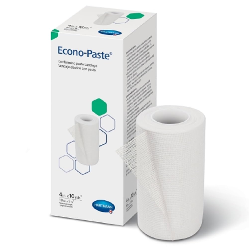 Hartmann 47400000 Econo-Paste Conforming Zinc-Oxide Paste Bandage, Latex-Free, 4" Width, 10 yd. Length (Pack of 12)