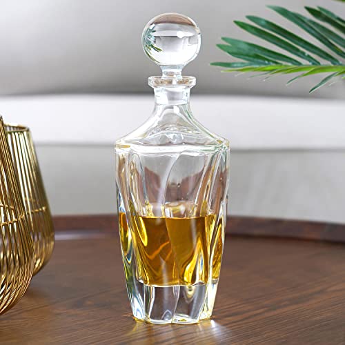 Image of Pure Home and Living, Handcrafted in Czech Republic, Made of Crystal Glass, Clear Barley Decanter (750 ML, 1 Piece)