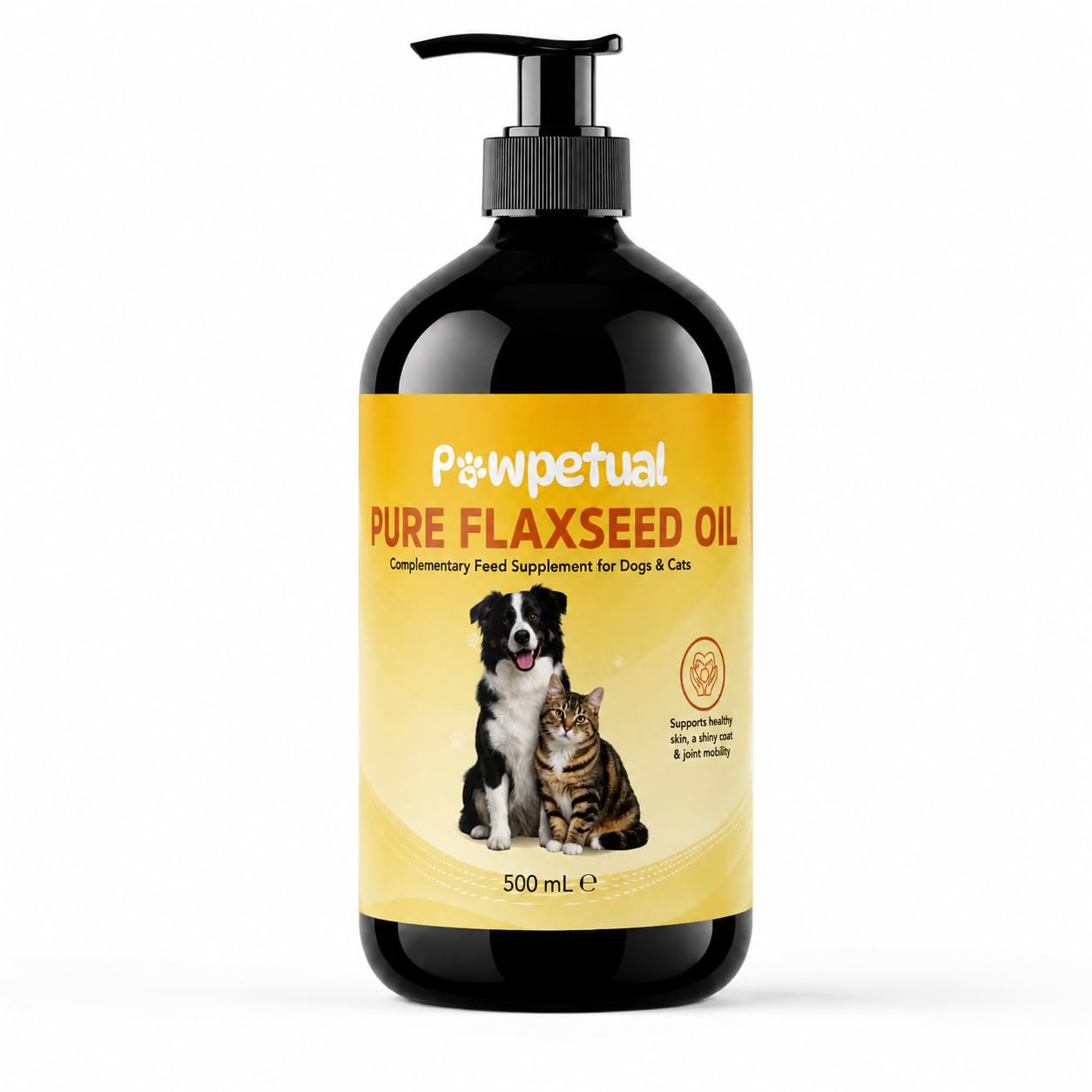Pawpetual Flaxseed Oil for Dogs & Cats 500ml | Omega 3, 6 & 9 Dog Food Topper | Supports Healthy Skin & Coat, Reduced Shedding, Digestive & Joint Health | Natural Pet Supplement