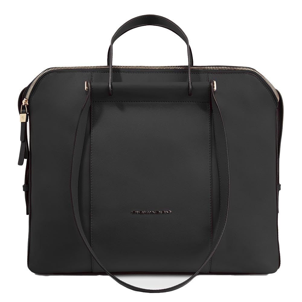 PIQUADRO Circle - Carpeta (40 cm), Negro, 40 cm | Material reciclado, Compartimento laptop acolchado, Bolsillos internos, Oficina, Uso diario