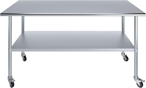 Miniatura 38 de AmGood Mesa de trabajo de acero inoxidable con ruedas Estación de trabajo